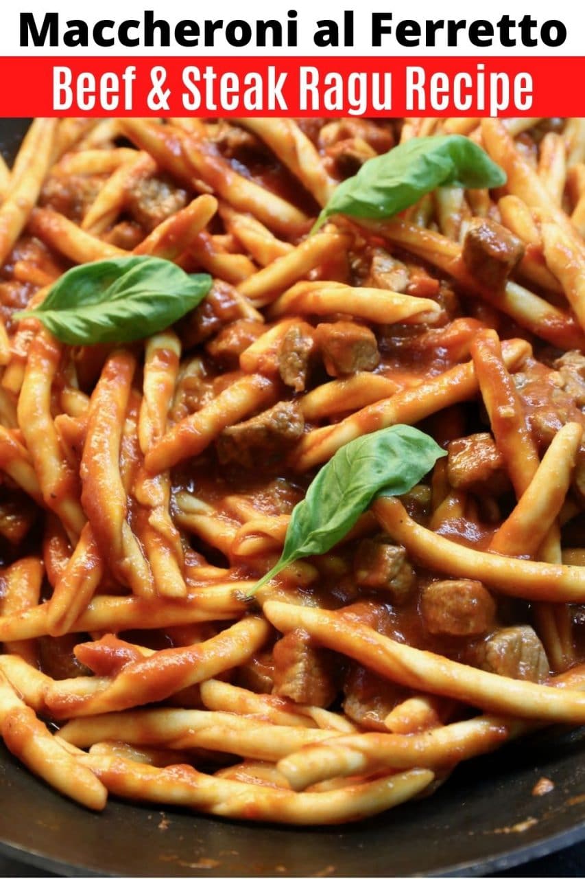 Save our homemade Maccheroni al Ferretto Pasta with Beef Ragu recipe to Pinterest!