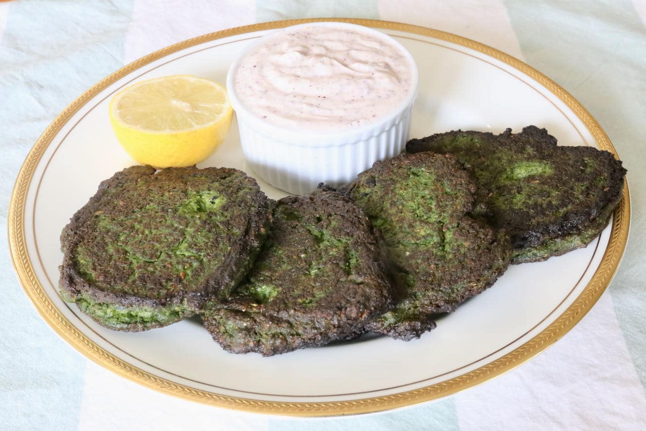 Pea Fritters make a great appetizer or snack for a Middle Eastern dinner party or potluck.