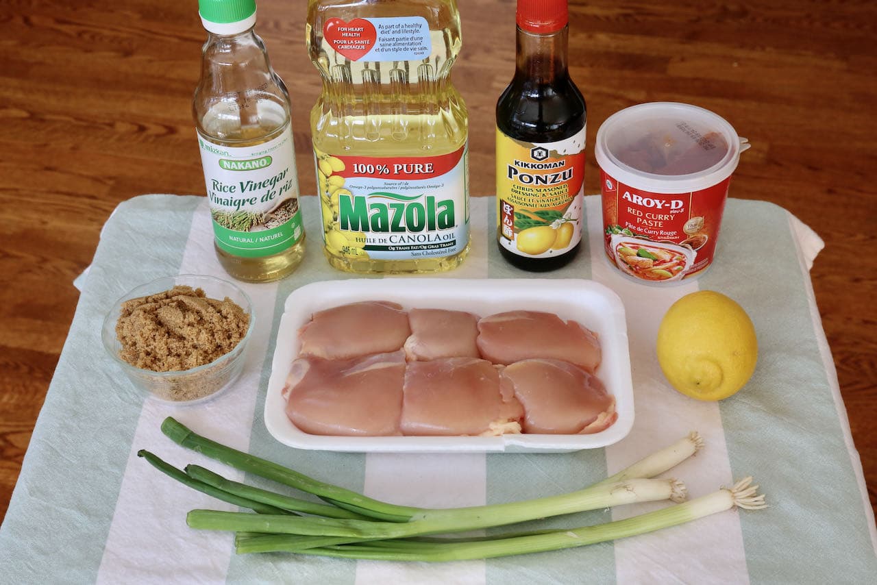 Homemade Ponzu Chicken Stir Fry recipe ingredients.