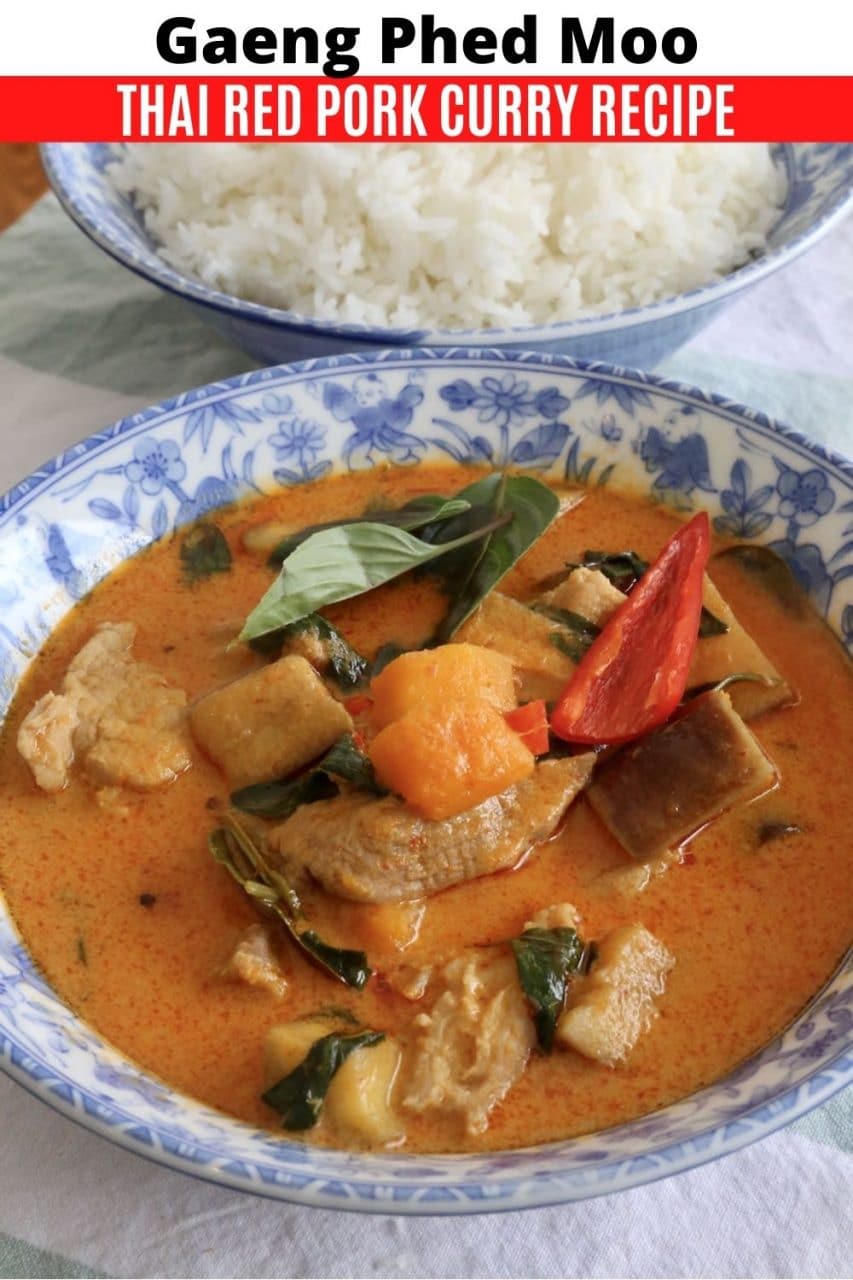Save our homemade Red Thai Pork Curry recipe to Pinterest!