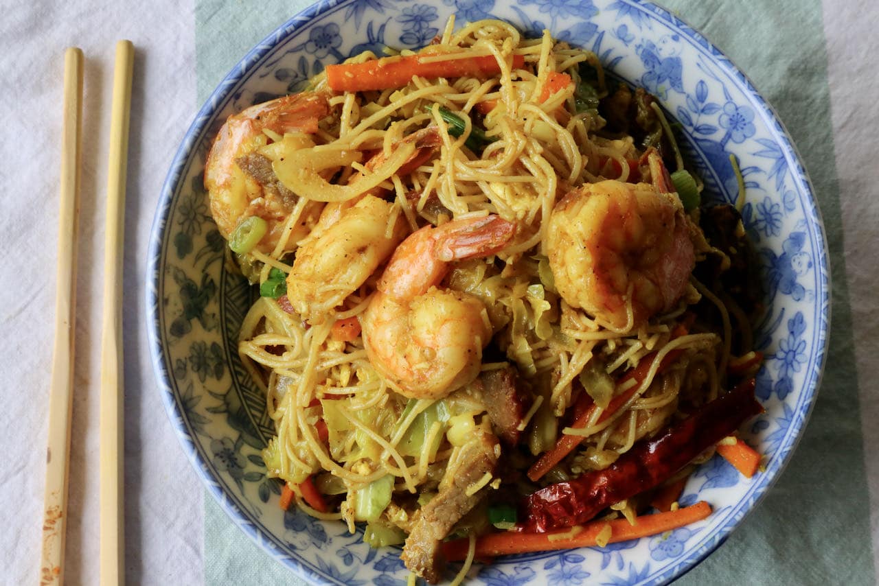 Singapore Chow Mei Fun Noodles Recipe