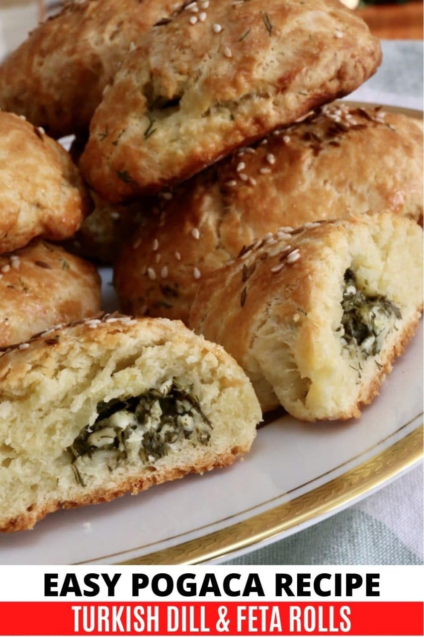 Save our Turkish Pogaca Feta and Dill Bread Rolls recipe to Pinterest!