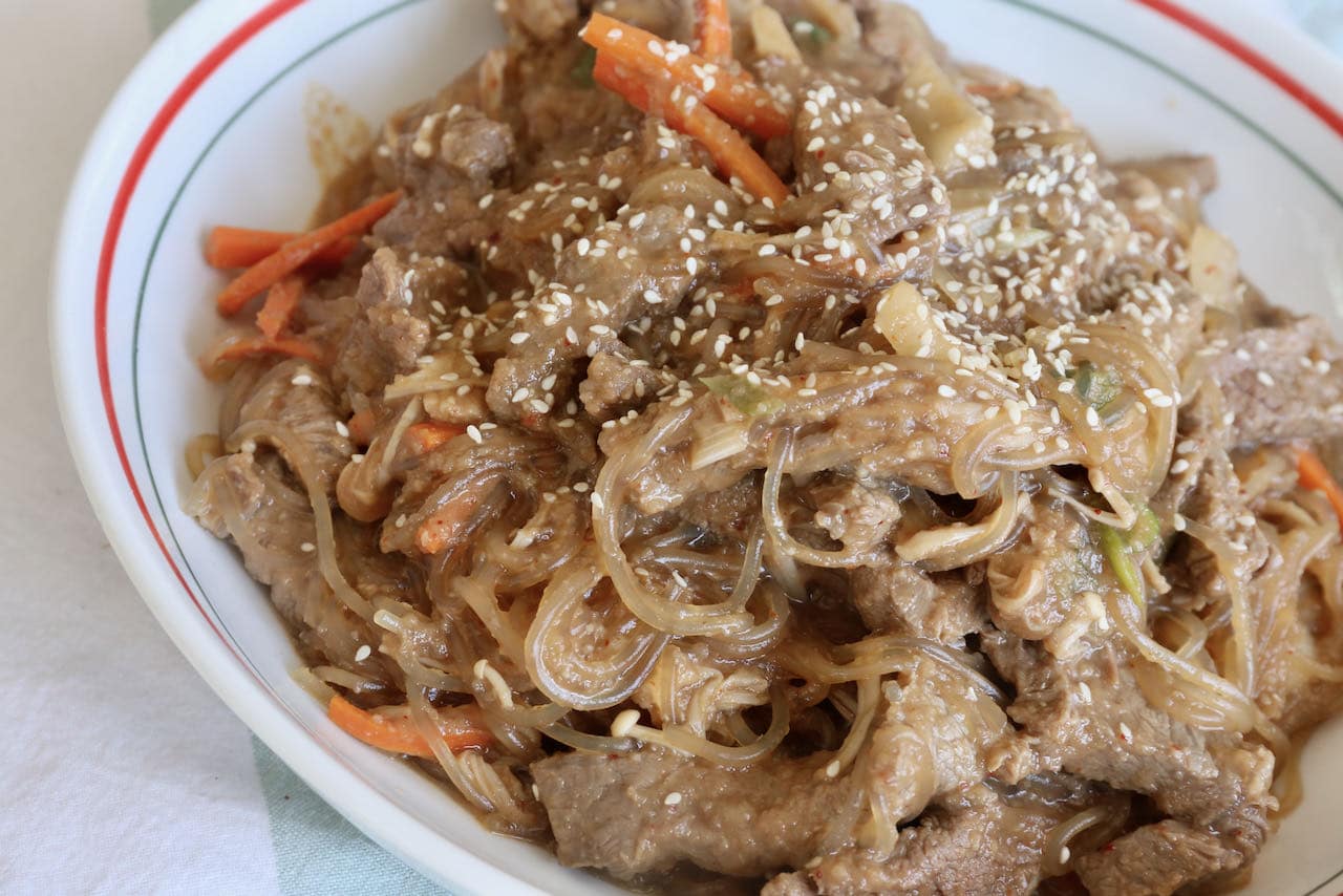 We love serving healthy Beef Bulgogi Noodles as a hearty lunch or as a main dish at a Korean dinner. 