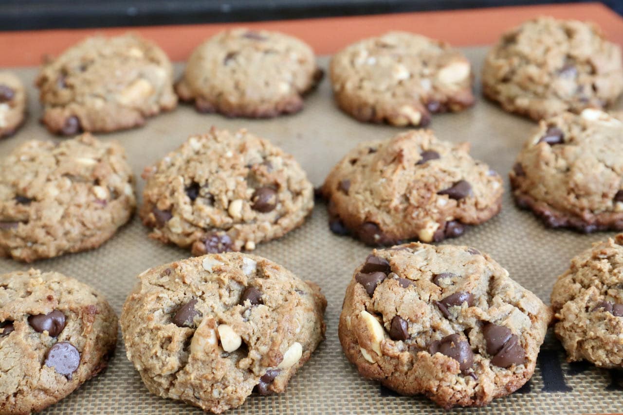 Vegan Chickpea Chocolate Chip Cookies are soft and chewy.