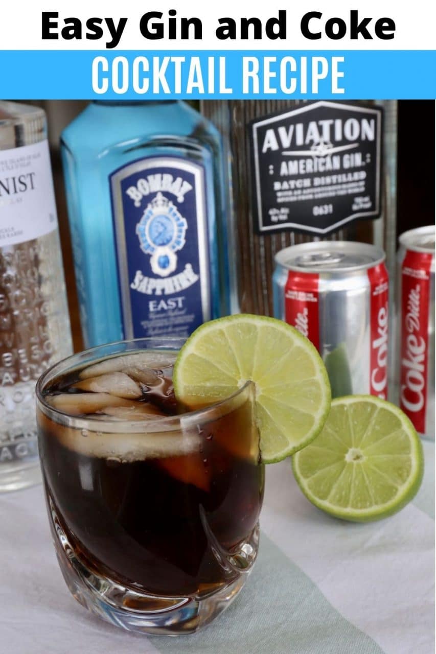 Save our easy Gin and Coke Cocktail recipe to Pinterest!