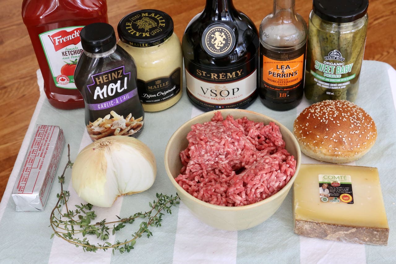 French Onion Burger recipe ingredients.