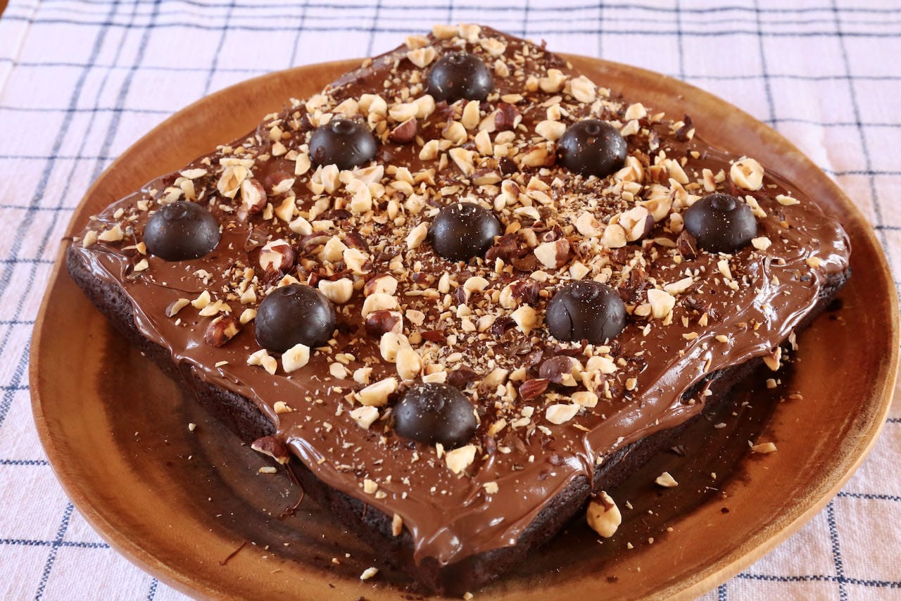 Our easy Lindt Cake recipe features a simple single-layer Gianduja sponge.  