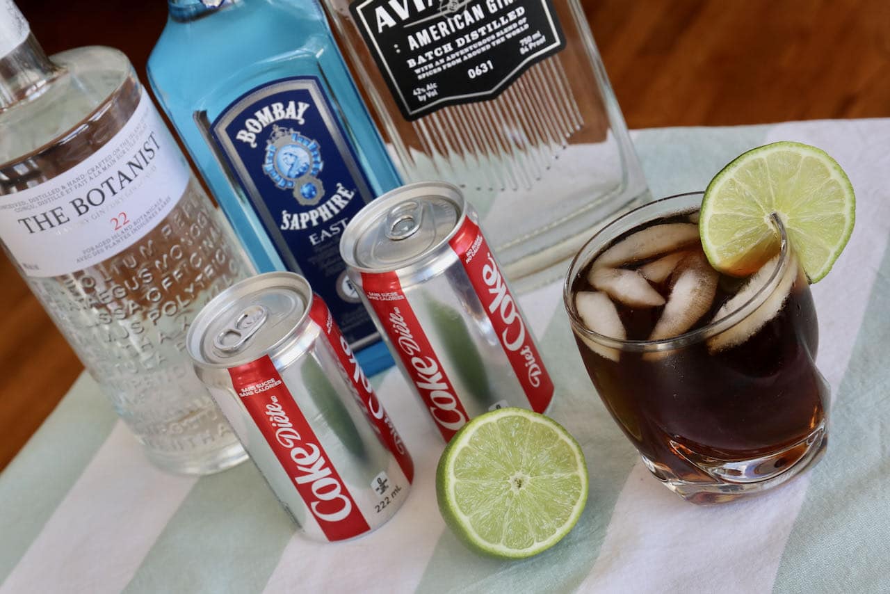 Prepare this easy gin drink with regular Coke or the brands sugar free or flavoured products.