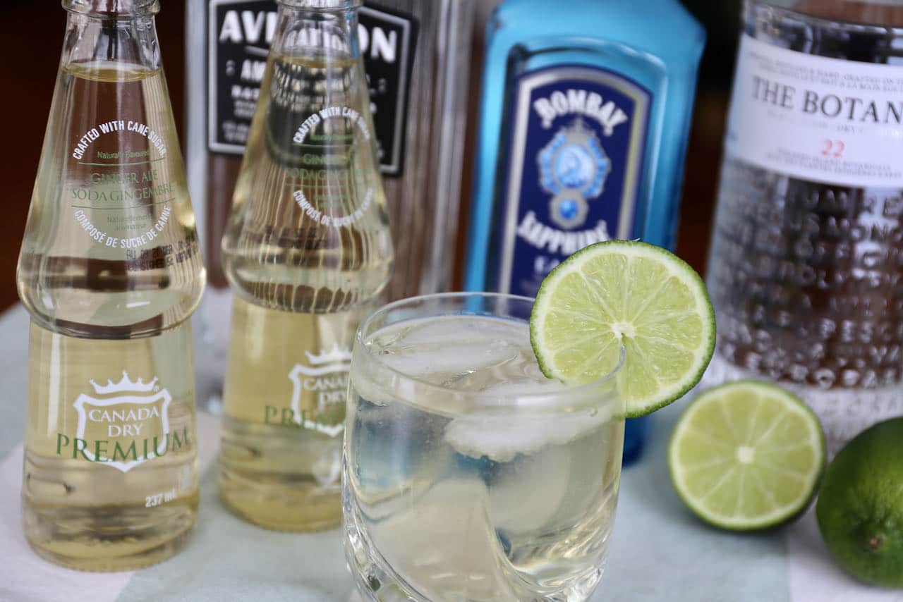 Gin and Ginger Ale is the best easy drink to make at a potluck or house party.