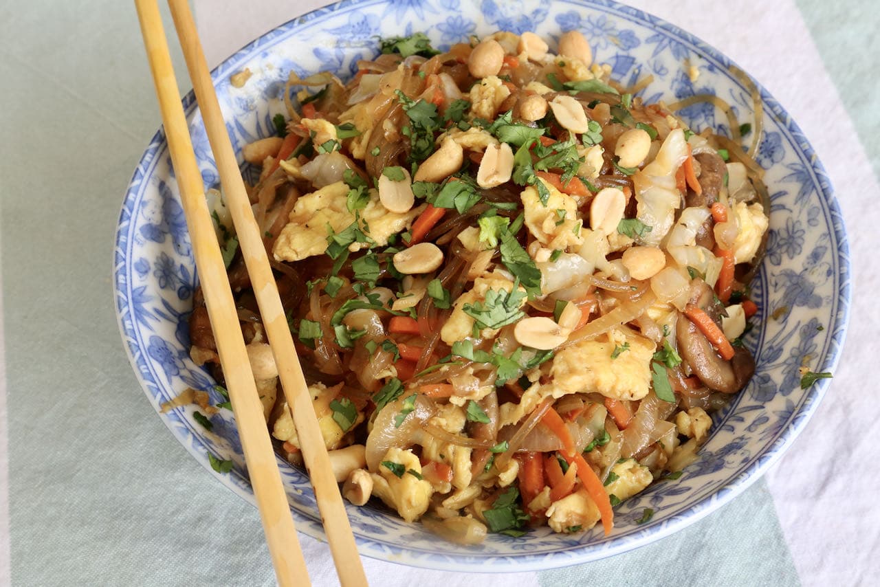 Thai Glass Noodle Stir Fry Pad Woon Sen Recipe