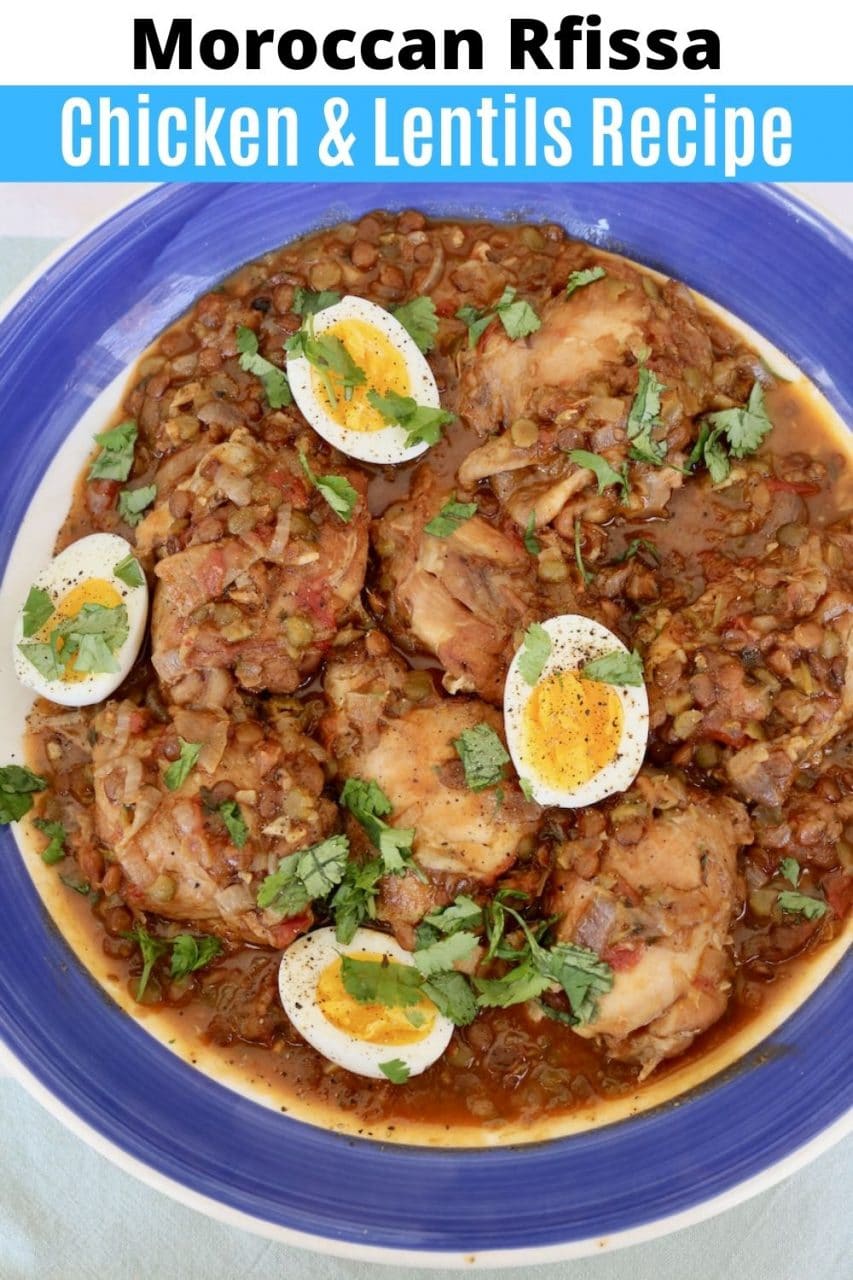 Save our traditional Moroccan Chicken Lentil Stew Rfissa recipe to Pinterest!