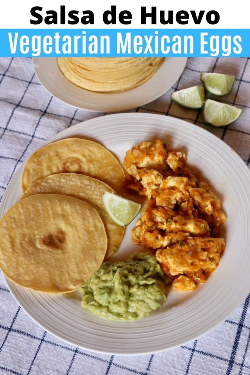 Save our Salsa de Huevo Vegetarian Mexican Scrambled Eggs recipe to Pinterest!