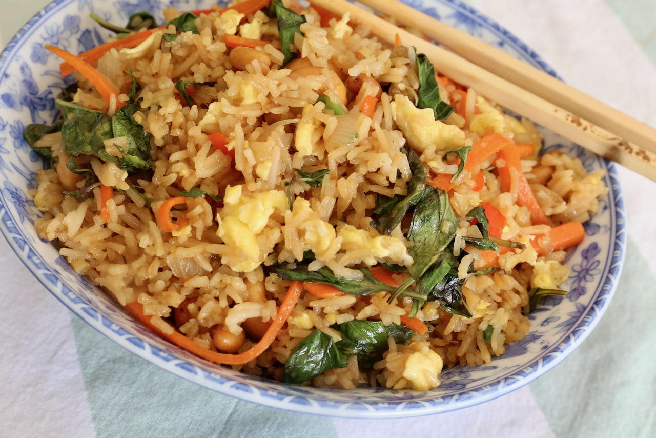 Serve Spicy Basil Fried Rice with your favourite Thai curries. 