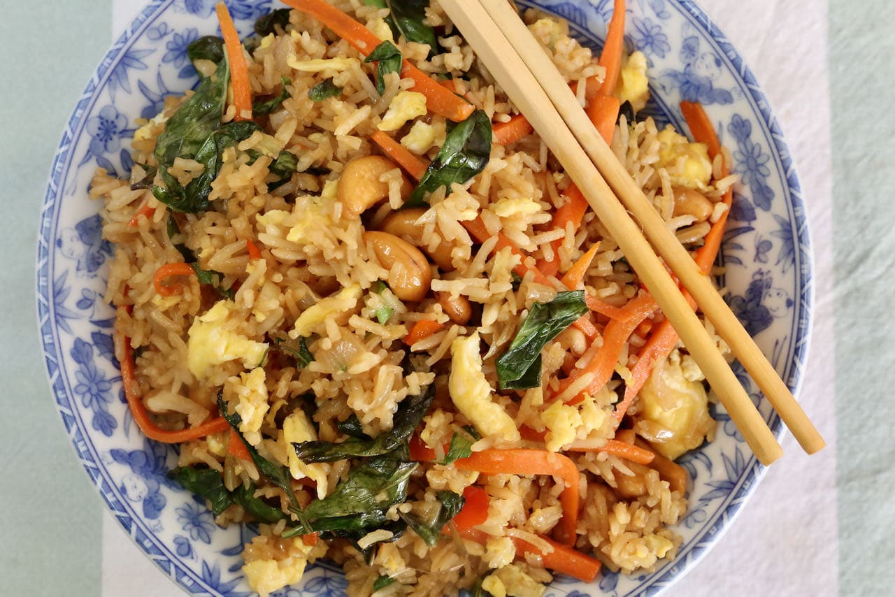 Now you're an expert on how to make the best traditional Thai Basil Fried Rice recipe!