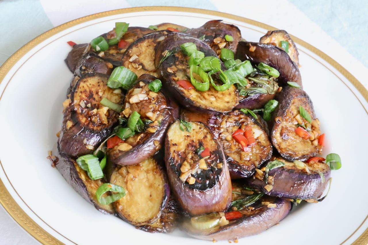 Stir-Fried Garlic Basil Thai Eggplant Recipe