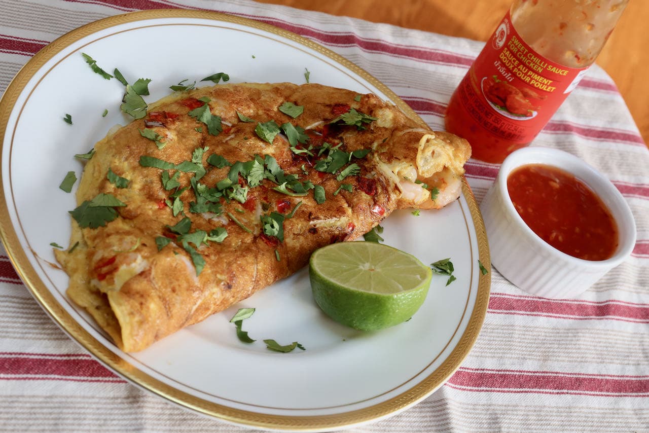 This authentic Prawn Omelette is our favourite egg dish from Thailand.