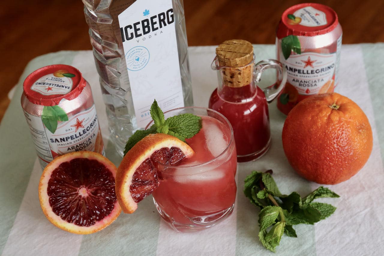 Our festive Vodka Blood Orange Cocktail is a perfect holiday Christmas party drink idea.