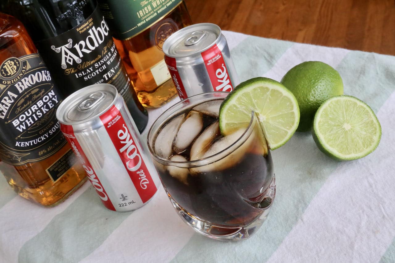 Use your favourite Irish whiskey, Scotch or Bourbon when preparing a Whiskey and Coke.