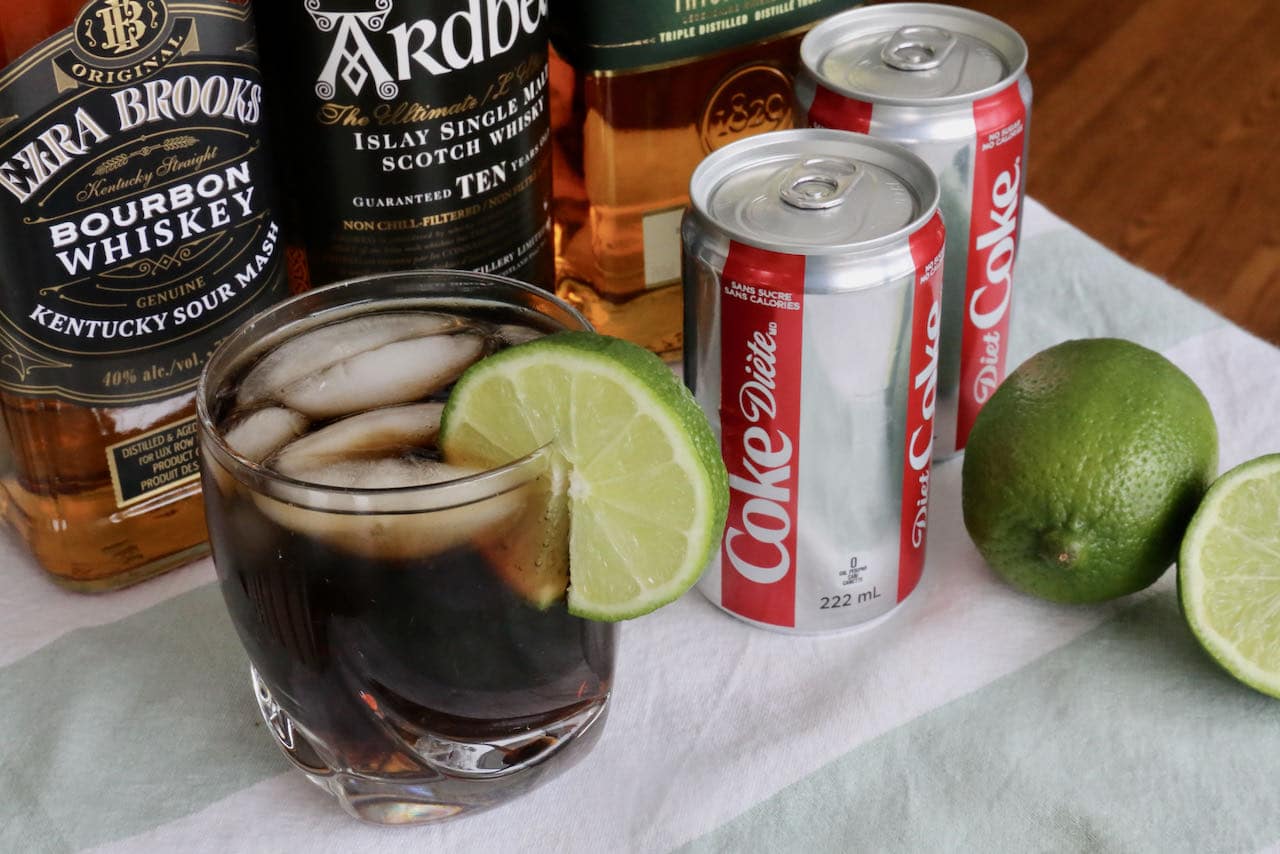 Prepare this easy whiskey drink with regular Coke or the brands sugar free products.