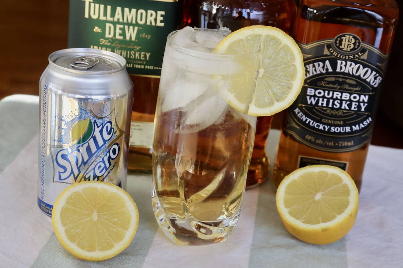 Prepare this easy citrus whiskey drink with regular Sprite or the brands sugar free products. 