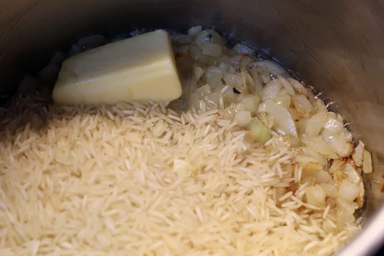 Prepare Cabbage with Rice in a large pot over the stove.