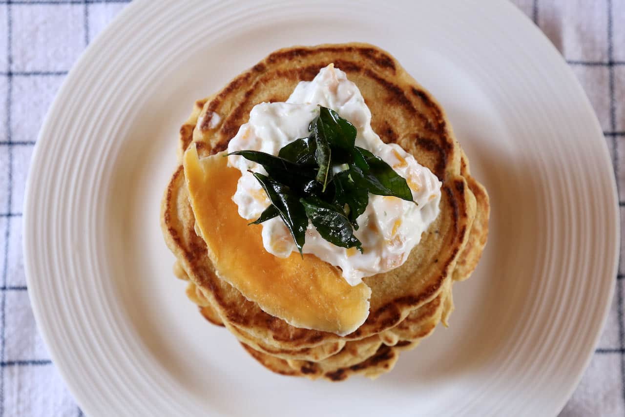 Our easy Indian Pancakes recipe is vegetarian and gluten free diet friendly. 