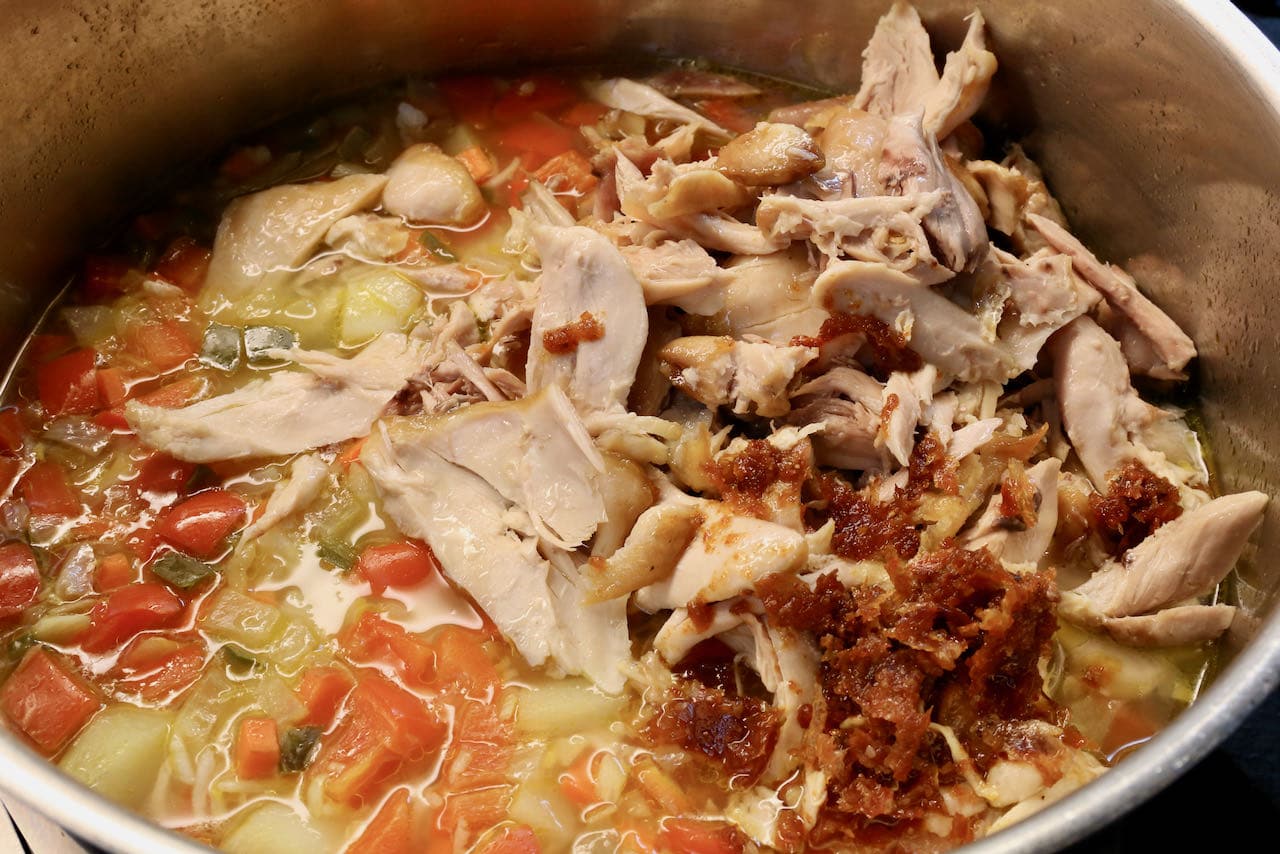 Cook Peruvian Chicken Soup in a large pot or Dutch Oven.