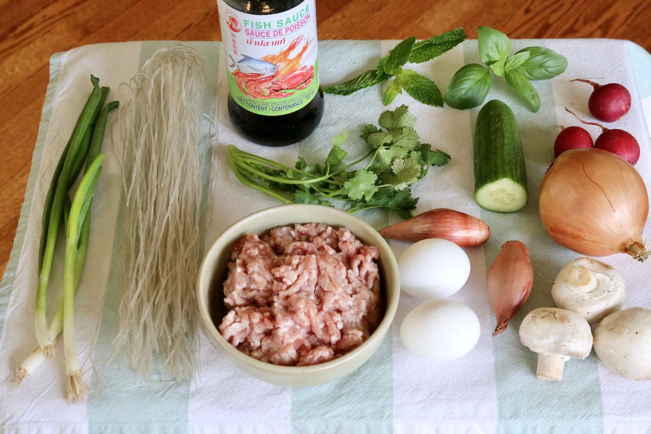 Traditional Cha Trung Vietnamese Meatloaf recipe ingredients.