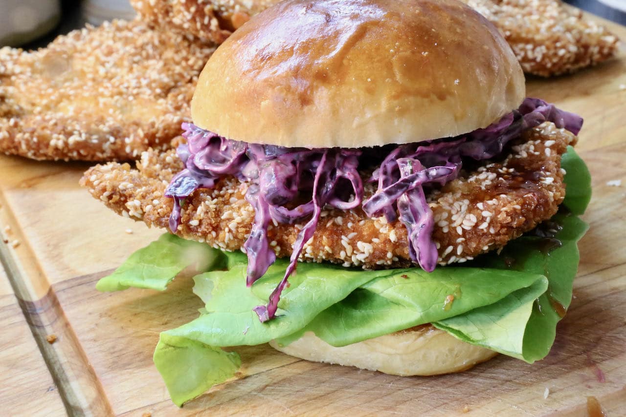 We love serving this Chicken Schnitzel Sandwich recipe at lunch or dinner with a salad and potato chips.