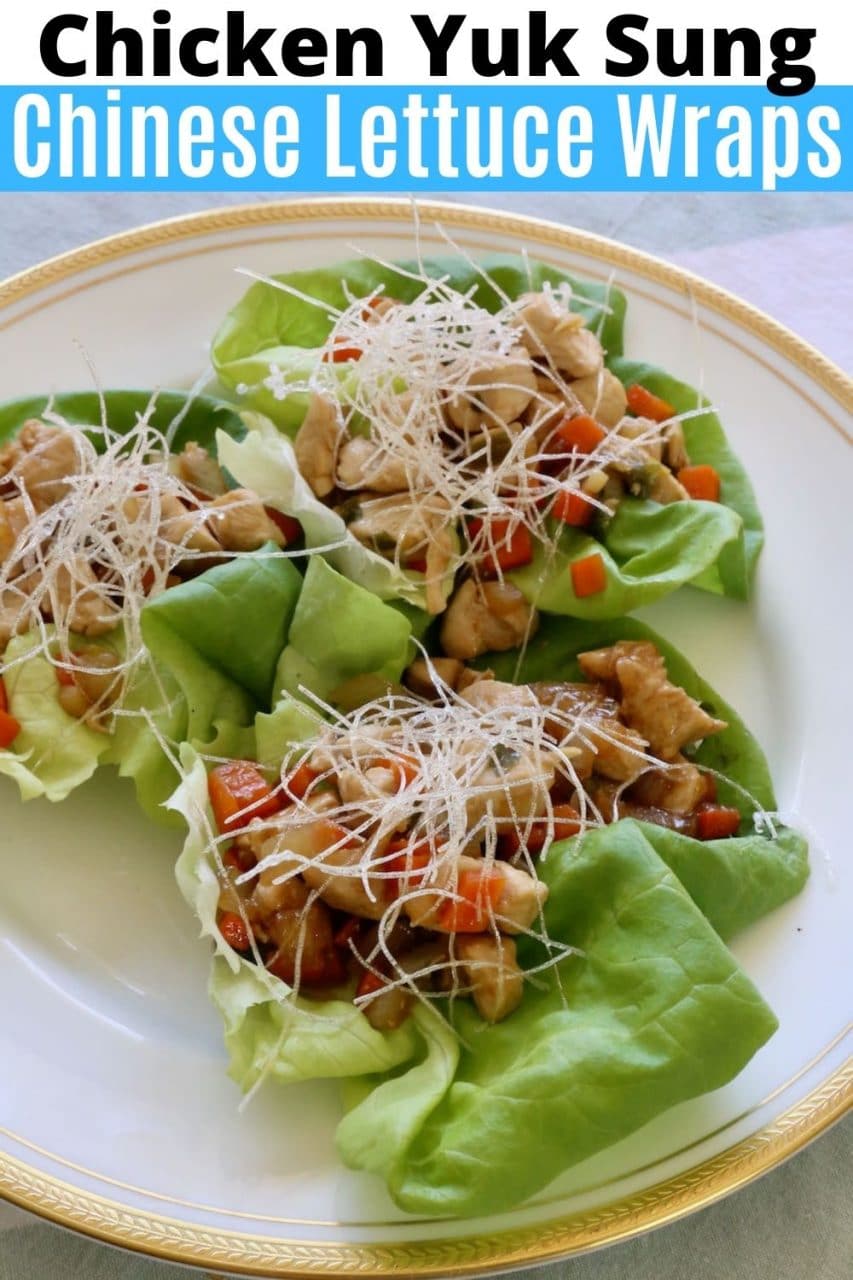 Save our Chicken Yuk Sung Chinese Lettuce Wraps Recipe to Pinterest!