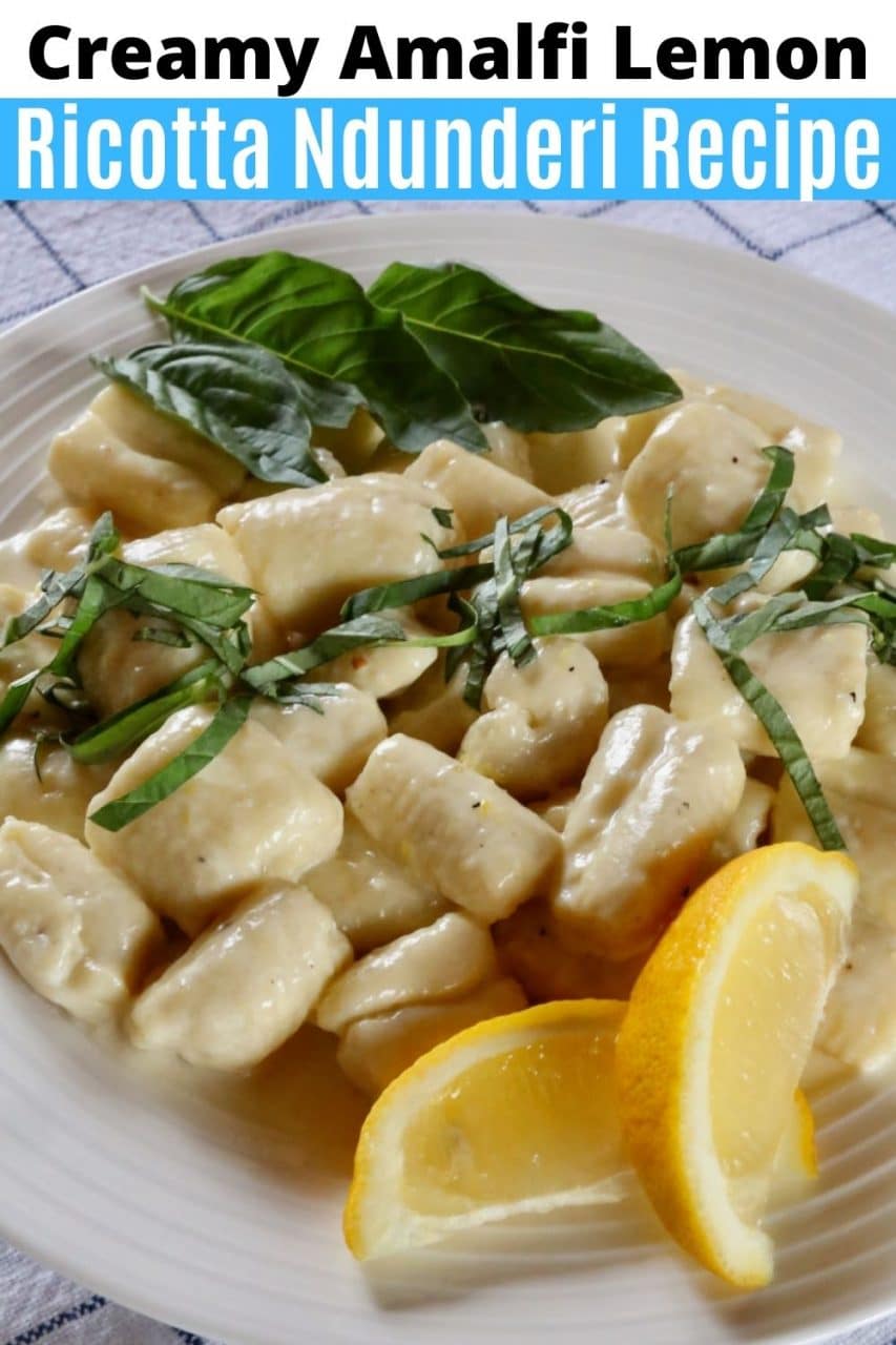 Save our Creamy Amalfi Lemon Ricotta Ndunderi recipe to Pinterest!