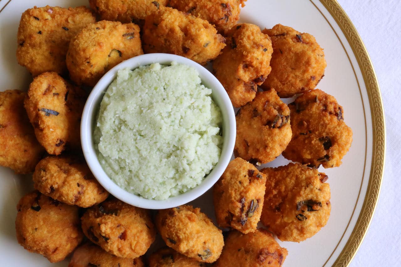 Dal Vada are vegetarian fritters commonly served with tea in the South Indian state of Kerala.