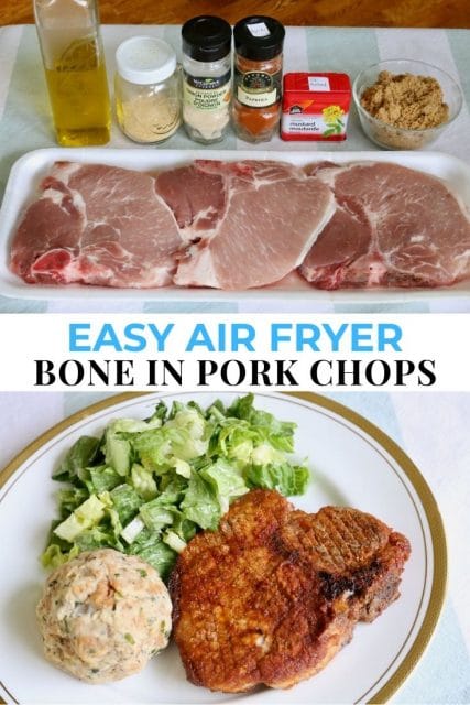 Easy Seasoned Air Fryer Bone In Pork Chops Recipe - dobbernationLOVES