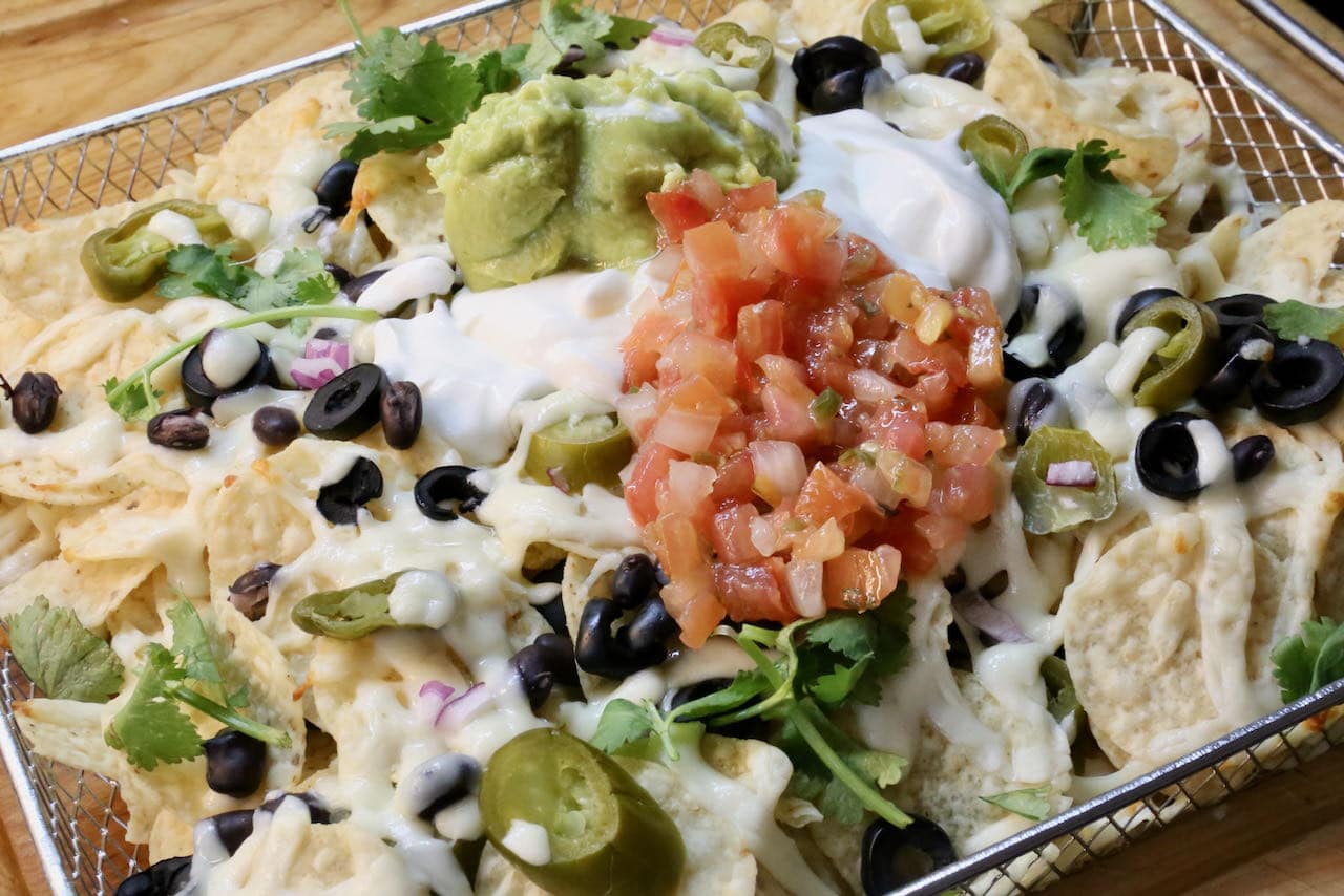 Air Fryer Nachos are a perfect snack for game day, movie nights or afternoon snack.