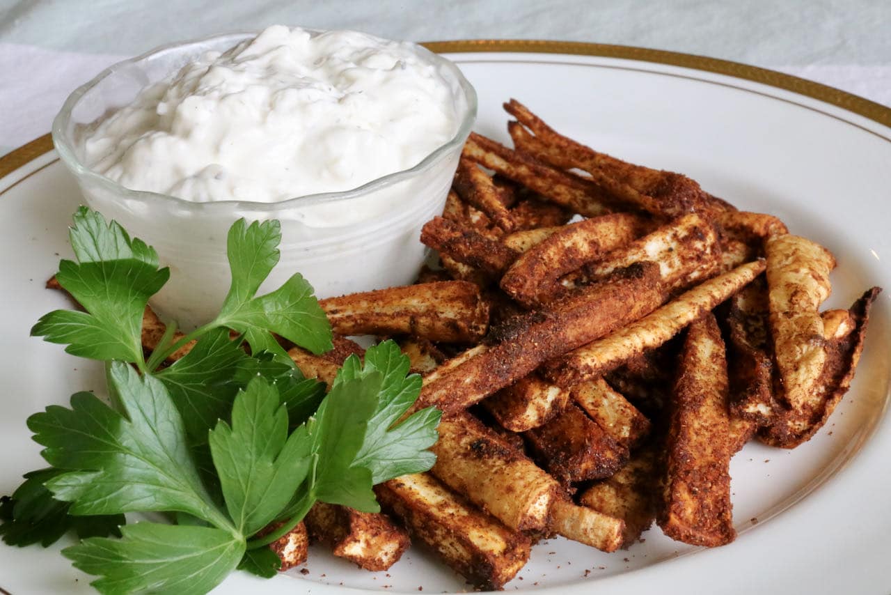 We love serving Air Fryer Parsnip Fries as a healthy side dish or snack.
