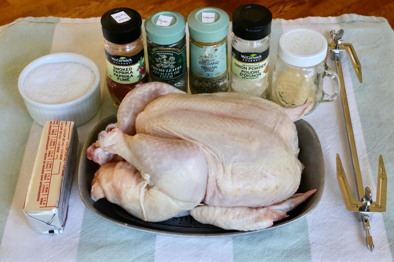 Whole Rotisserie Chicken in Air Fryer recipe ingredients.