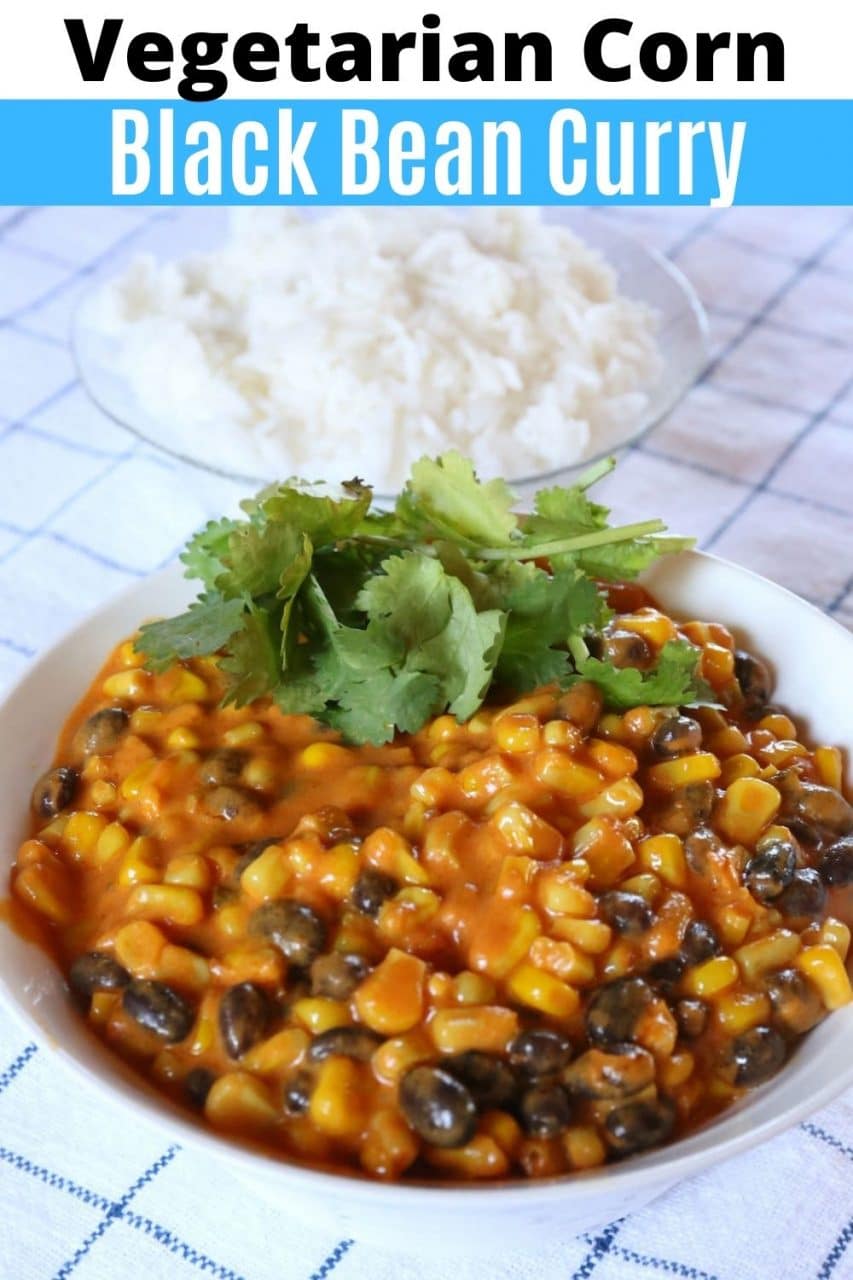Save our Indian Vegetarian Creamy Corn Black Bean Curry Recipe to Pinterest!