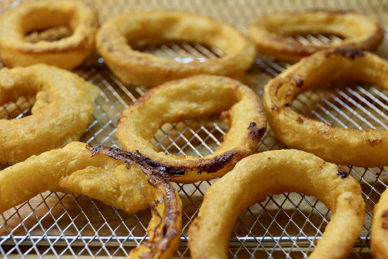 Air Fryer Onion Rings are an easy snack or side dish that take less than 10 minutes to cook.