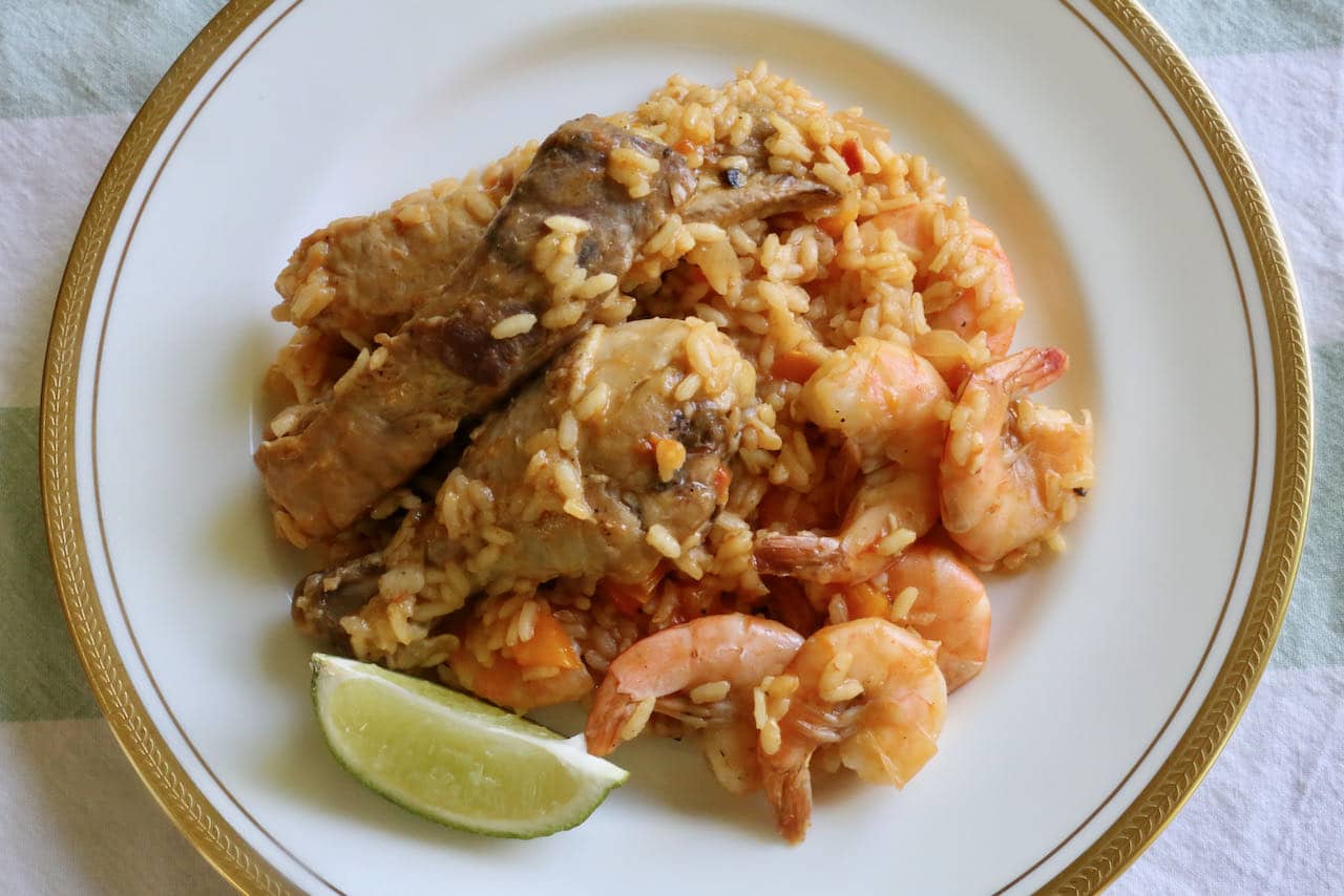Mexican Paella is the perfect entree to serve to meat and seafood lovers. 