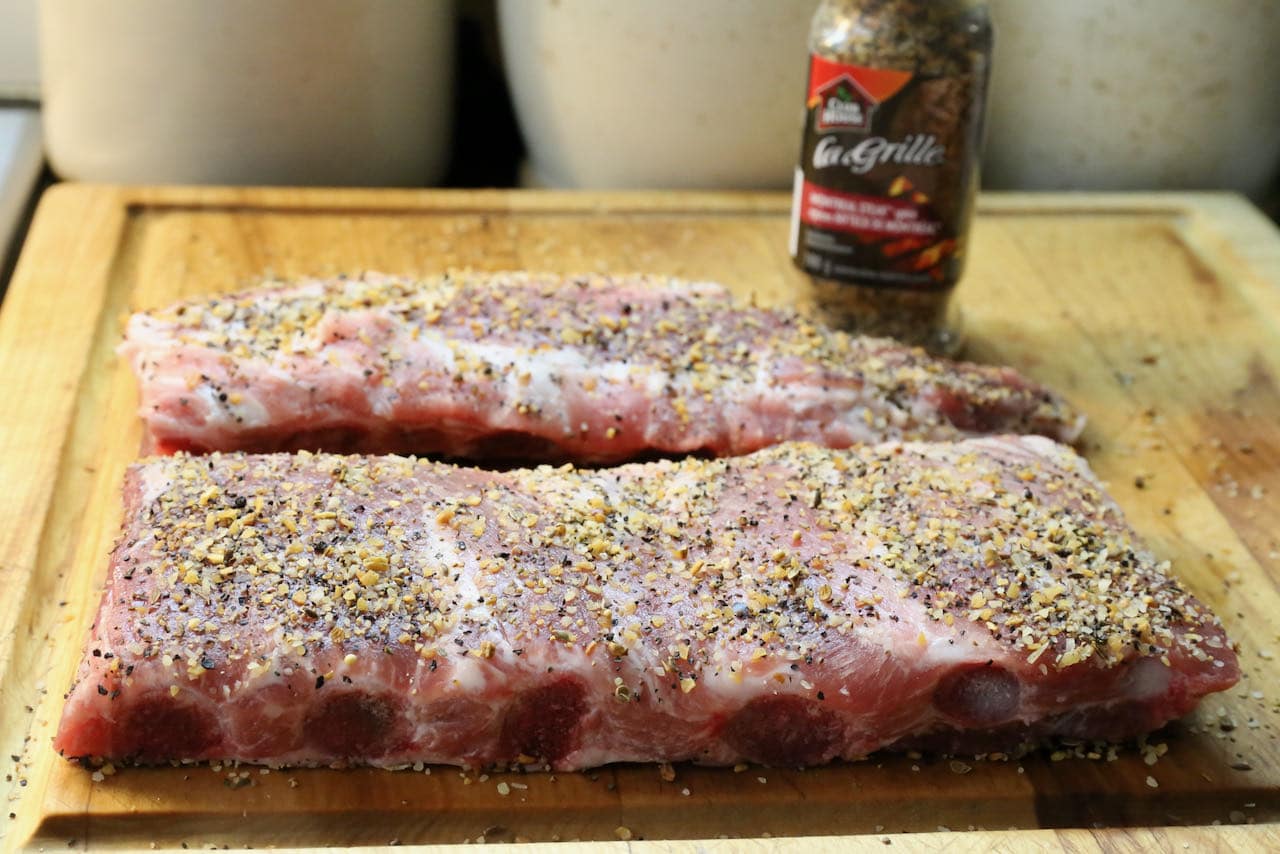 Season Air Fryer Pork Ribs with your favourite dry rub seasoning. 