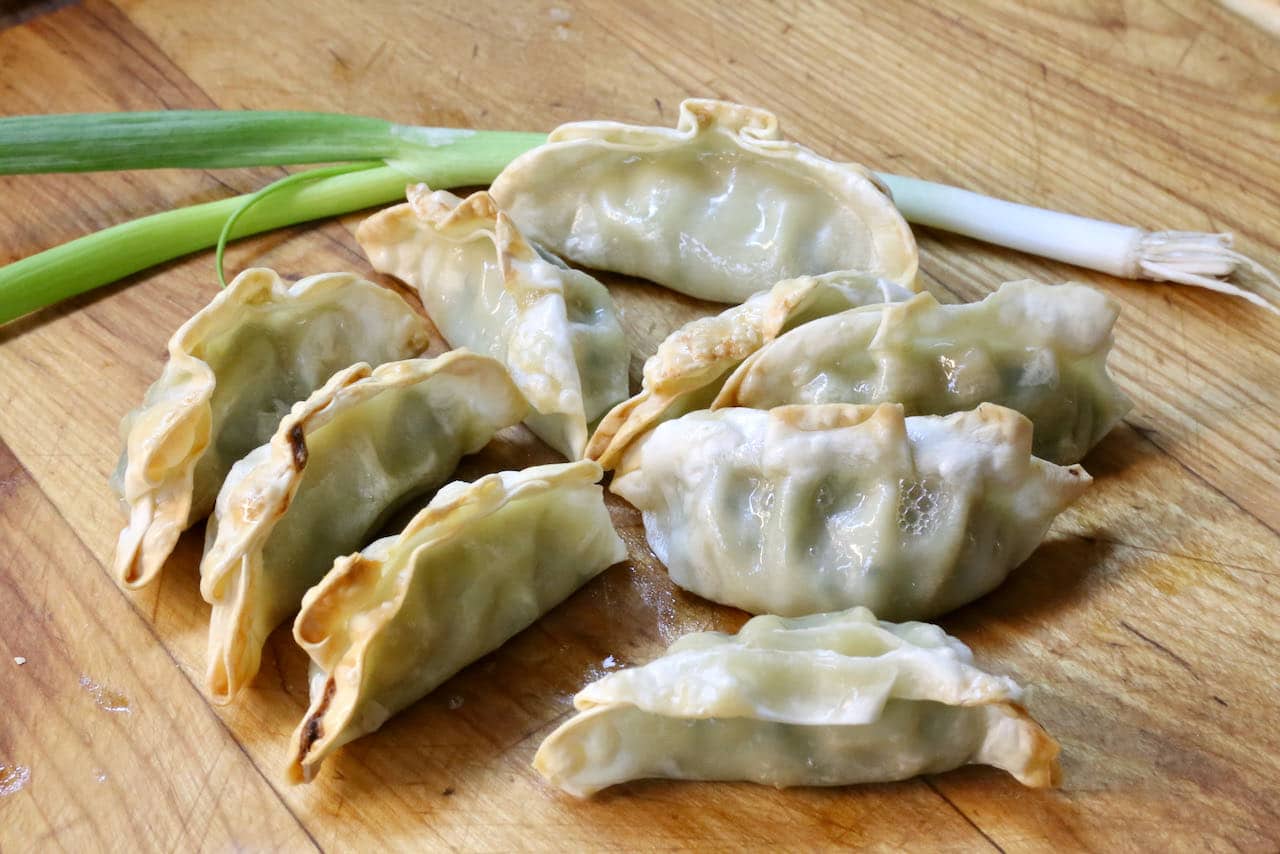 Air Fryer Dumplings are our favourite quick & easy snack or appetizer to serve at an Asian themed dinner party.