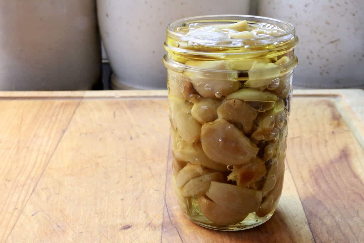 Store leftover roasted garlic in mason jars filled with olive oil.