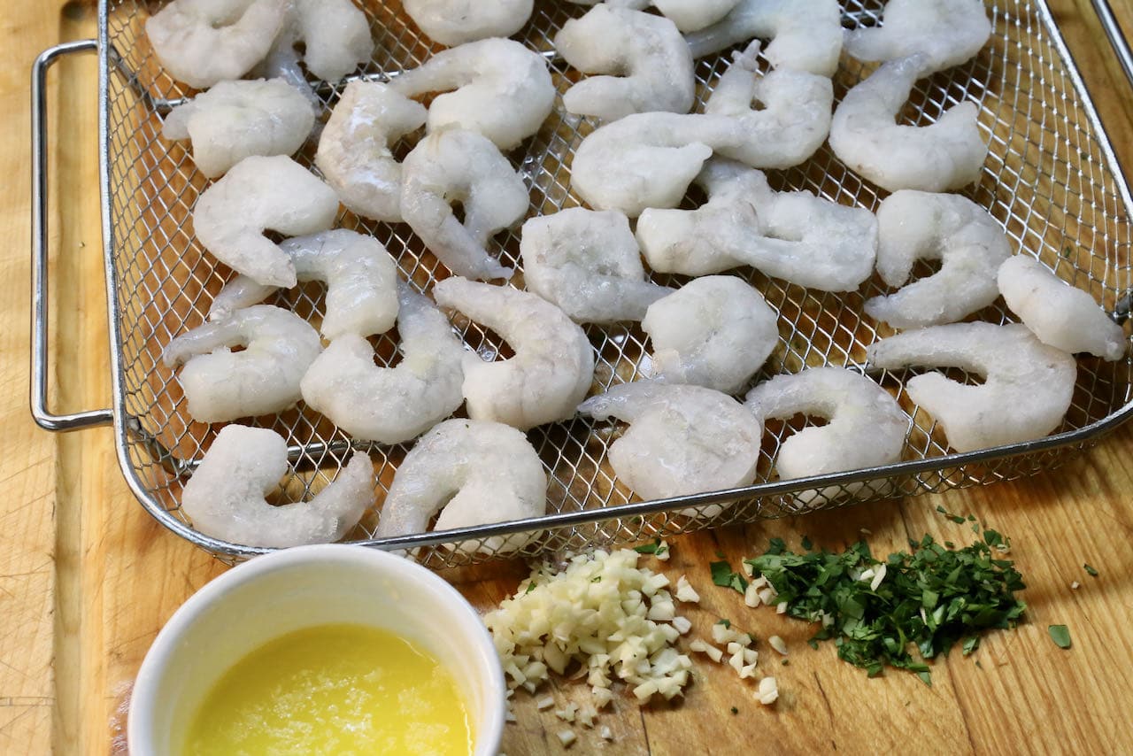 Easy Frozen Shrimp in Air Fryer recipe ingredients.
