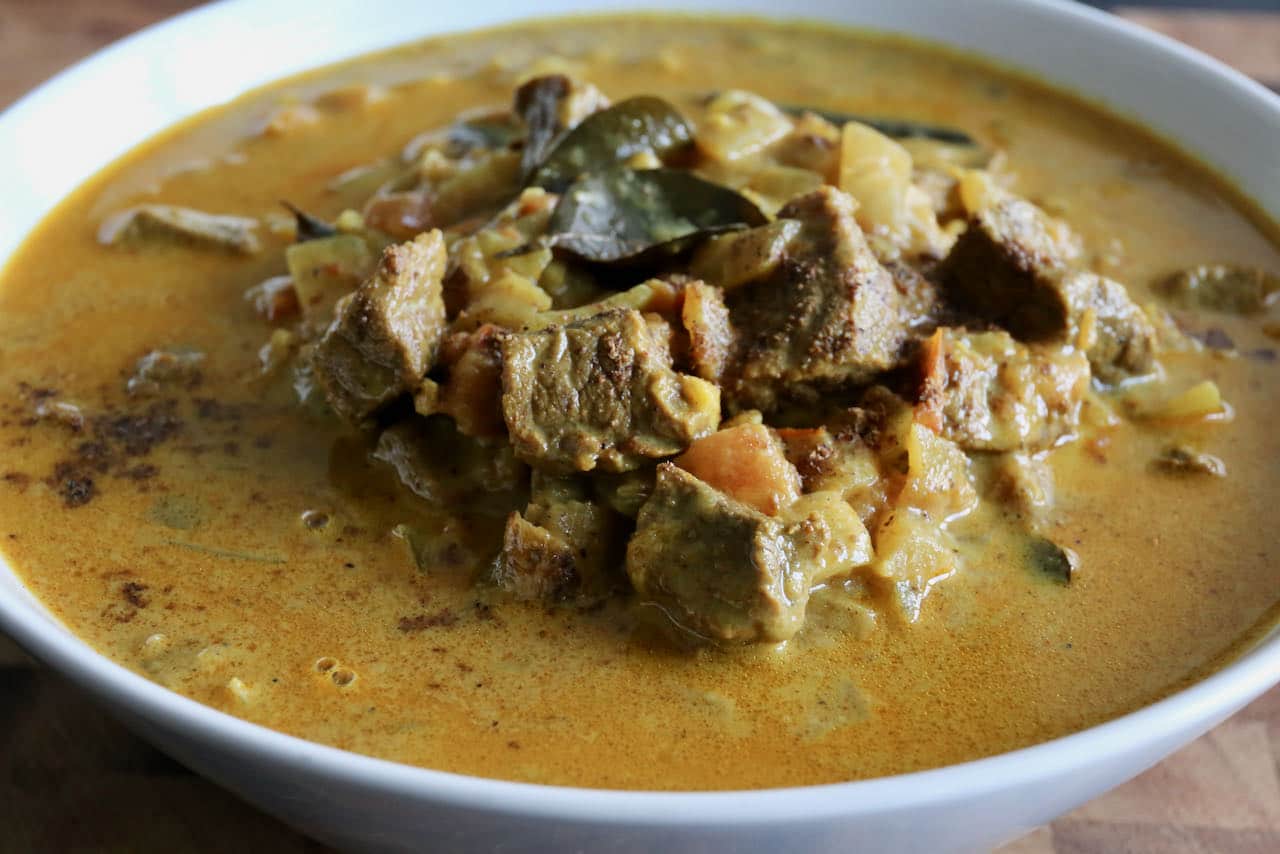 Nadan Beef Curry is a stew served as a main course entree in Kerala, Southern India.