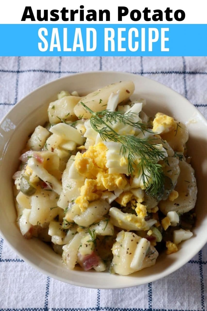 Save our Easy Erdapfelsalat Viennese Warm Austrian Potato Salad Recipe to Pinterest!