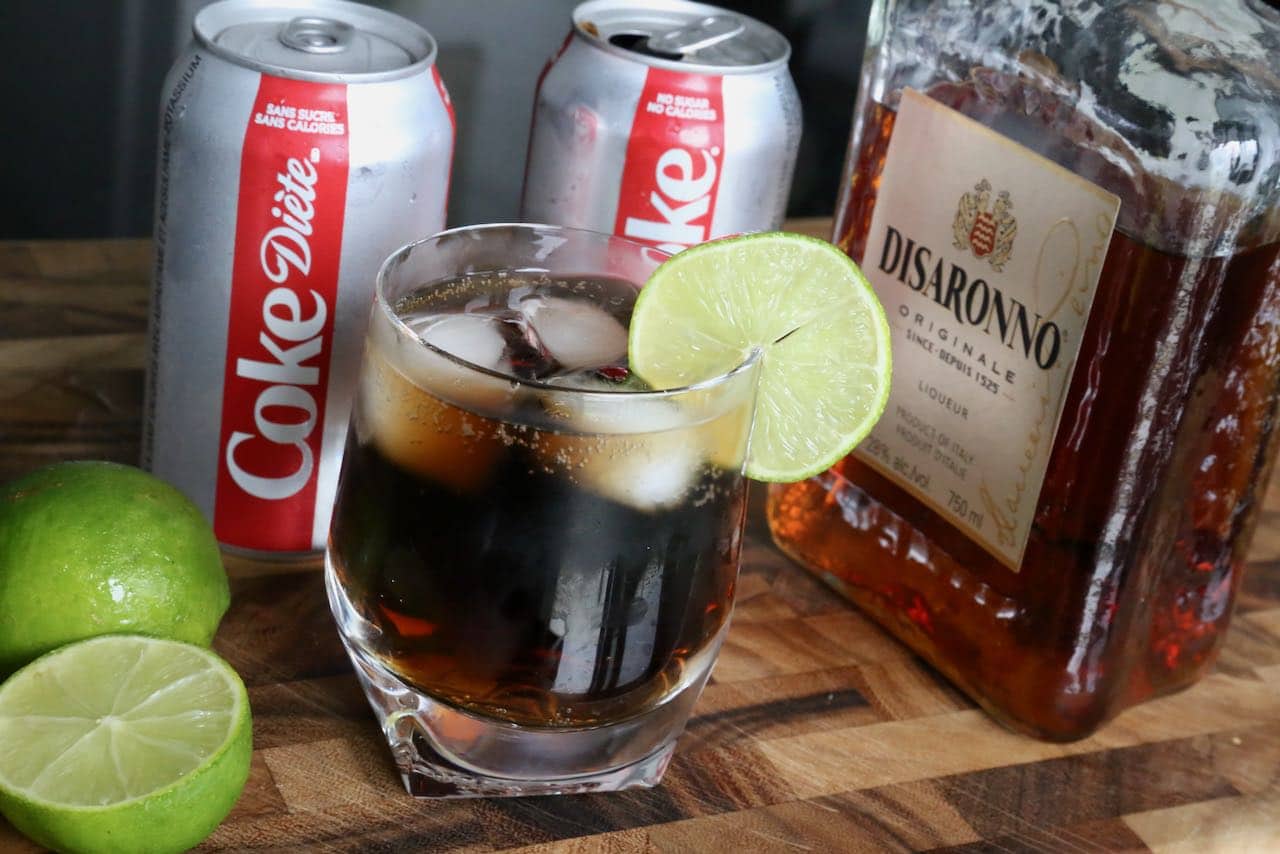 Amaretto Disaronno and Coke Cocktail Drink Recipe