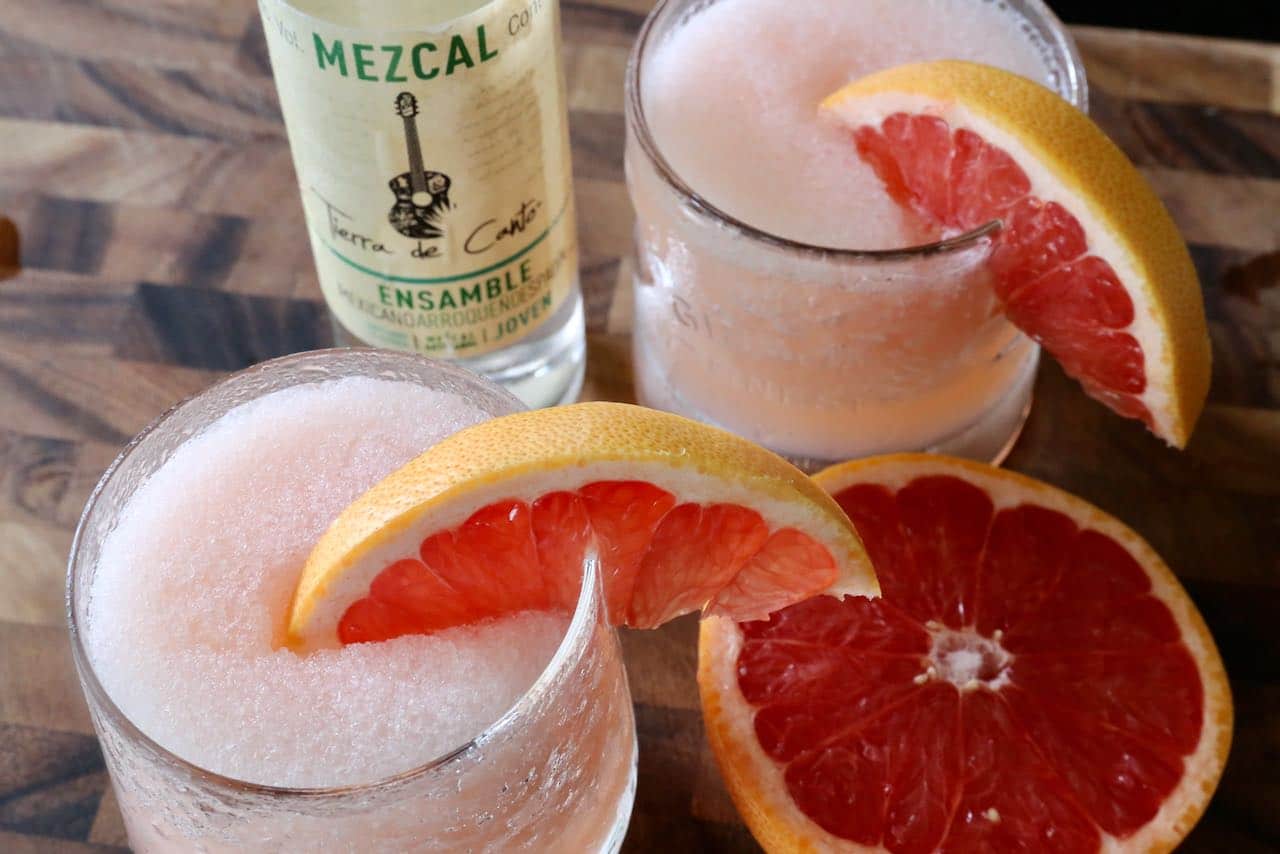 This Frozen Paloma is the perfect slushie cocktail to serve to a large group as all the ingredients are mixed in a blender. 
