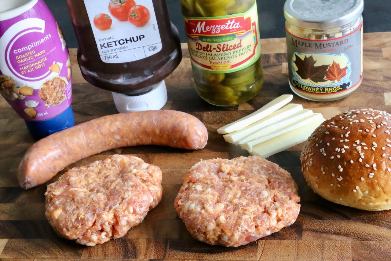 Remove Italian sausage casings and form the spicy minced pork into patties.