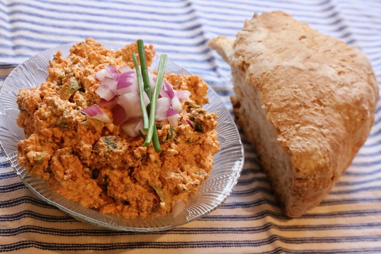 Serve Hungarian Cottage Cheese Spread with crusty sourdough bread.