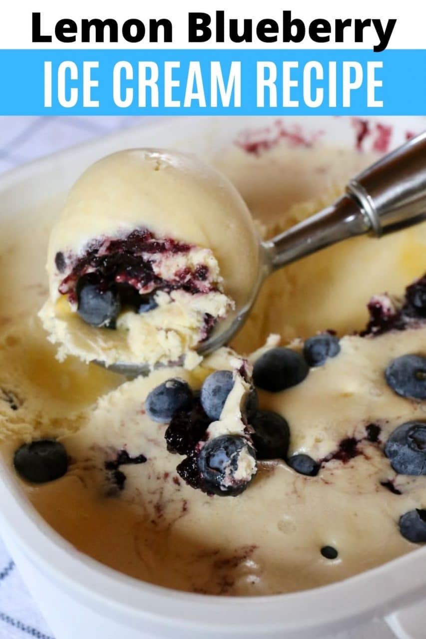 Save our homemade Lemon Curd Blueberry Ice Cream recipe to Pinterest!